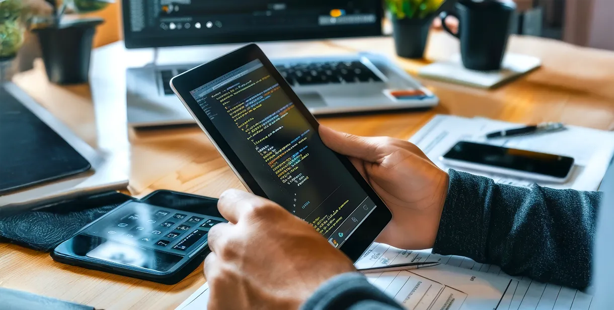 Developer using an AI coding assistant to build a mobile app
