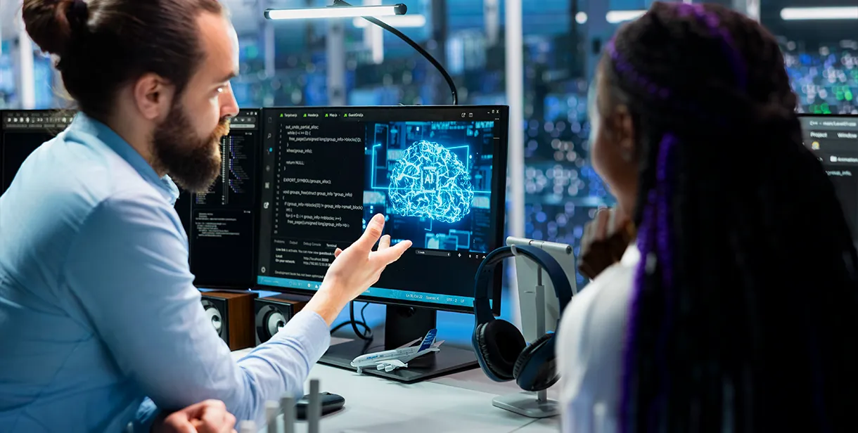 Enterprise team monitoring an autonomous AI agent workflow